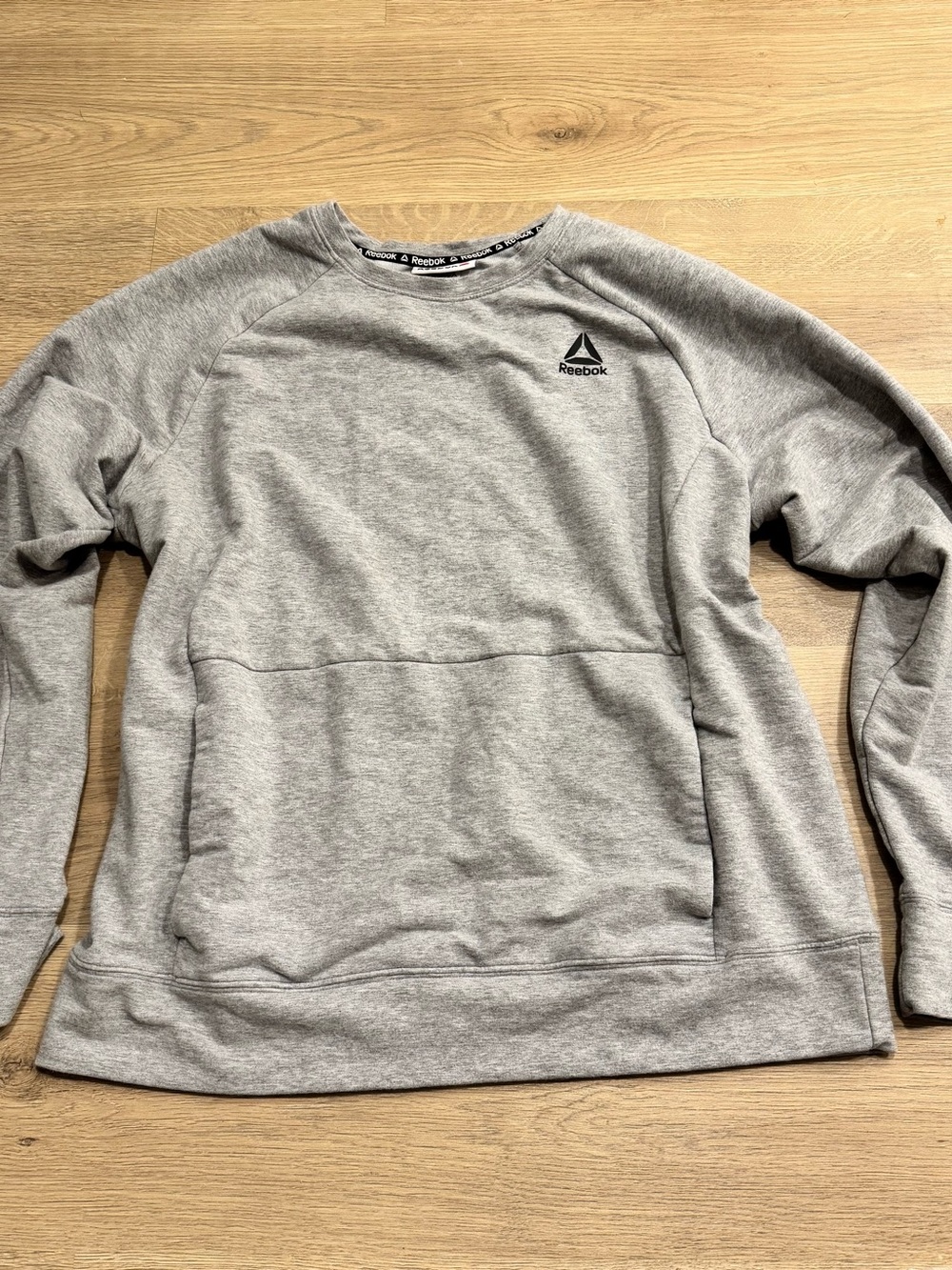 Reebok Light Gray Crewneck Sweatshirt with Logo